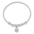 thumbnail image 2 of White Sterling Silver bracelet Bangle Rhodium Plated Polished Flower Baby, 2 of 3