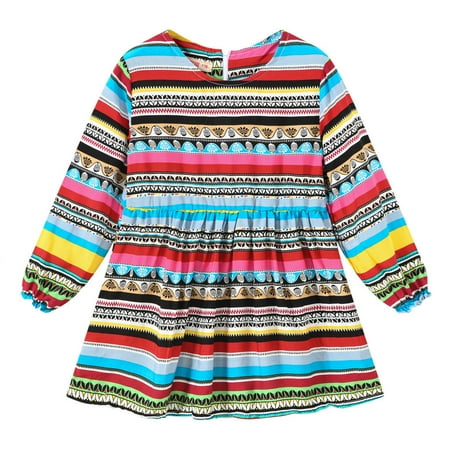 

Binmer Kids Baby Teen Girls Long Sleeved Floral Print Princess Dress Dress Clothes