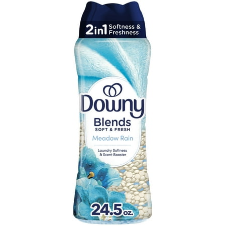Downy Blends Soft & Fresh In-Wash Laundry Scent Booster Beads, Meadow Rain Scent, 24.5 oz