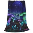 thumbnail image 2 of SPXUBZ Mushroom Blanket Galaxy Space Fantasy Plant Print Throw Black Blanket Lightweight Warm for Sofa Chair Bed Office 50"x60", 2 of 7