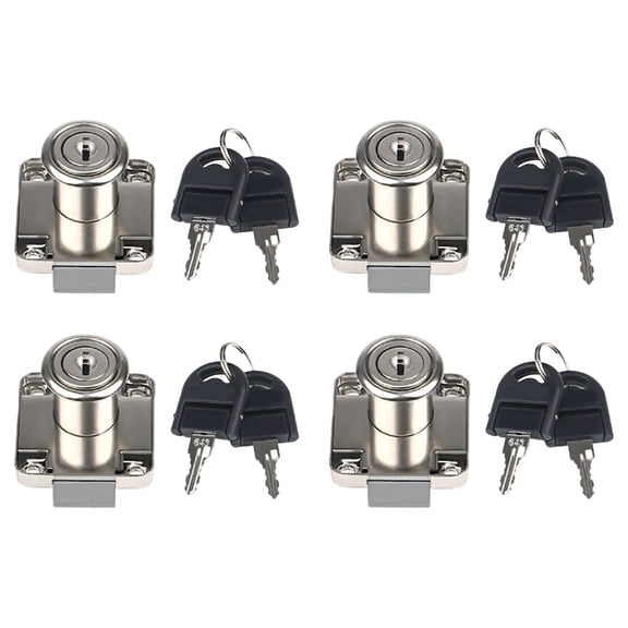 7829 4Pcs Furniture Lock with Key Drawer Locks Cabinet Cupboard Desk Hasp Latches