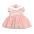 thumbnail image 1 of Robe Formelle de Princesse Fleurie pour Bébé Fille Robe de Fête d'Anniversaire Robe Tutu, 1 of 8