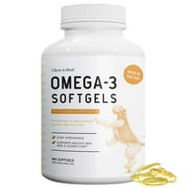 Chew Heal Omega 3 Fish Oil for Dogs - 180 Softgel Capsules For Healthy Skin and Coat - 1000 mg