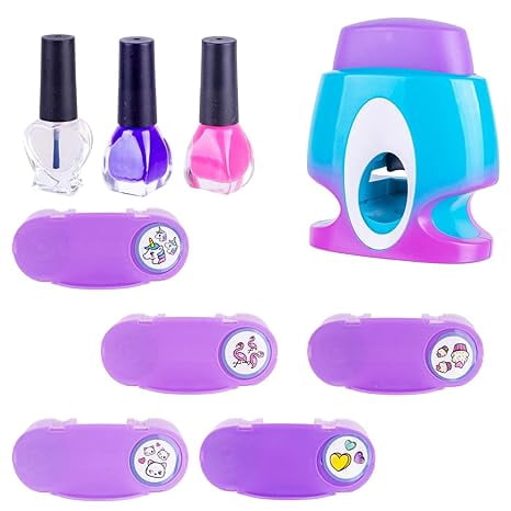Reusable Nail Art Stamper Kit with 5 Design Plates & 125 Nail Stickers