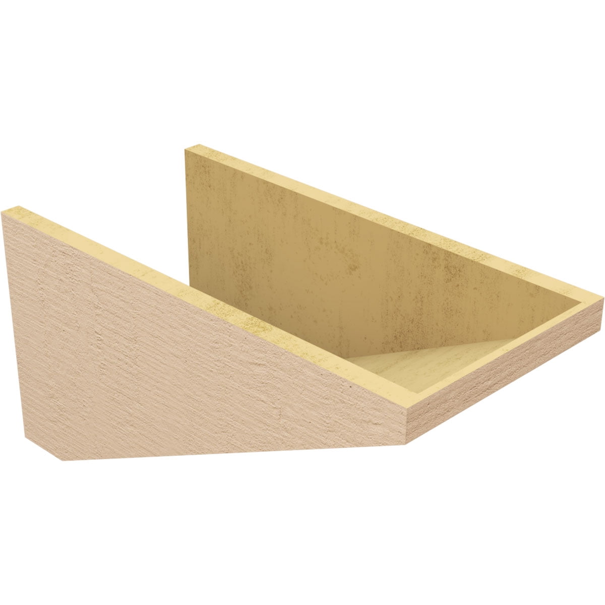 12"W x 24"D x 12"H Wide Concord Rough Cedar Woodgrain TimberThane Corbel, Primed Tan