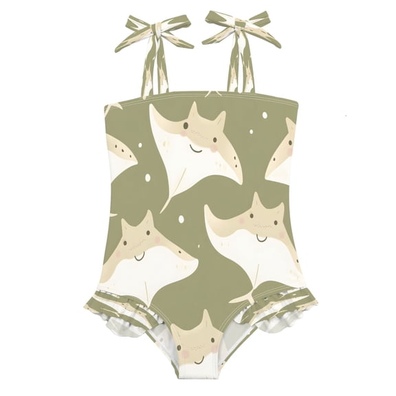 DIXRUYEE Swimsuit One Piece swimwear Manta Ray of Pattern