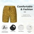 thumbnail image 5 of Balery Gold Glitter Mens Swim Trunks Swim Shorts for Men Quick Dry Inseam Beach Shorts with Compression Liner Pocket-Small, 5 of 9