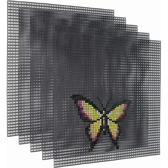 5 Pcs Bead Canvas Black Square PegBoard Snappix Canvas for Beads Mesh Sheets for Bead Crafts Decors DIY 12.6x12.6 inches