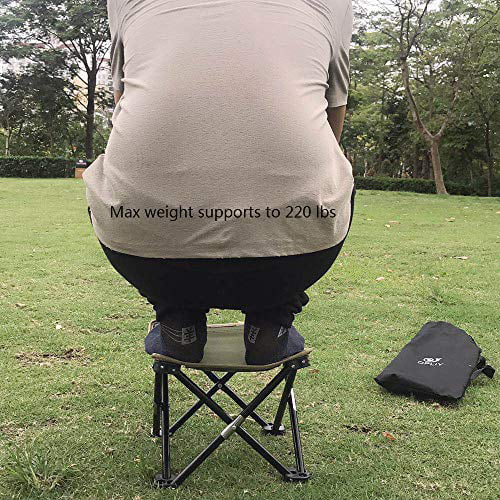 Upgraded Portable Folding Stool 13 Inch Camping Stool for Adults Fishing Hiking Gardening and Beach with Carry Bag Camo Hold Up to 450lbs 