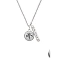 thumbnail image 2 of Delight Jewelry Silvertone Domed Black BN Silvertone Be Strong and Courageous Bar Charm Necklace, 23", 2 of 4