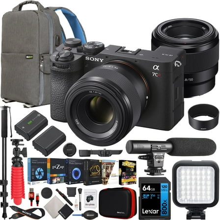 Restored Sony a7CR Full Frame Mirrorless Camera Body   50mm F1.8 Lens ILCE-7CR/B Black   SEL50F18F (Refurbished)