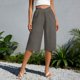 thumbnail image 2 of Pantalones de Pierna Recta de Lino para Mujeres Verano Suelto Color Sólido Cintura Elástica con Bolsillos Pantalones de Pierna Recta Casual, 2 of 6