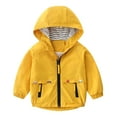 thumbnail image 2 of ATOGUTA Boys Windbreaker Jackets Zip Jacket Hooded Trench Lightweight Kids Coats Windbreaker Casual Outerwear Yellow, Kids Jackets 1T-8, 2 of 3