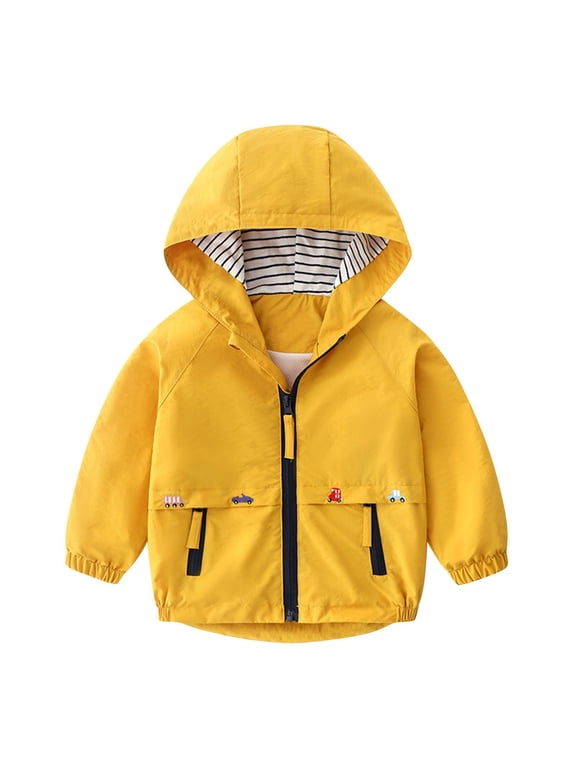GigrtiJin 1-8 Years Infant Baby Toddler's Jacket Solid Color Hooded Long Sleeve Zip Up Base Outwear with Pocket Outdoor Casual Loose Coat