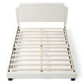thumbnail image 2 of Bowery Hill Modern Boucle Fabric Mattress Ready Queen Bed in White, 2 of 20