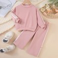 thumbnail image 2 of NOLDARES Baby Boy Waffle Clothes Fall Winter Long Sleeve Sweatshirt with Pants Set Toddler Cute Truck Embroidery Outfits Size:3-4 Y,Pink, 2 of 8