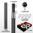 thumbnail image 6 of G128 Combo Pack: 16 Ft Telescoping Aluminum Flagpole (Black) & Pirate Jolly Roger Red Head Scarf Flag 3x5 Ft, ToughWeave Series Embroidered 300D Polyester | Pole with Flag Included, 6 of 9