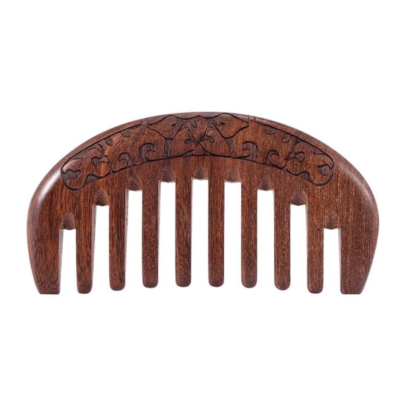 Vruelia Wood Comb Wooden hair comb Natural Comb-Anti Static Massage through the comb (Flower-Wide tooth)