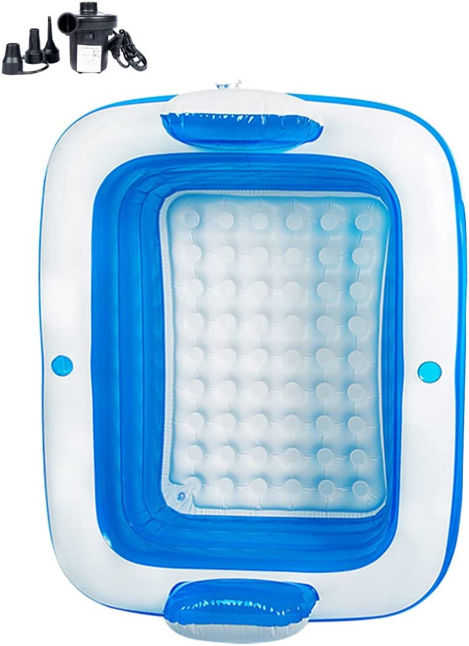 Inflatable Adult Bath Tub 2 Person,Freestanding Blow Up Bathtub with Foldable Portable Feature for Adult Spa,Indoor and Outdoor Universal Folding Pool with Electric Air Pump