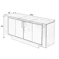 thumbnail image 4 of Butler Specialty Company Francois Silver Leather 70.5" Buffet Sideboard - Silver, 4 of 5