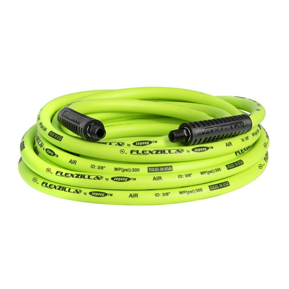 Flexzilla Air Hose, 3/8" x 25', 1/4" MNPT Fittings, ZillaGreen