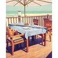 thumbnail image 2 of Fsddascl Modern Gray White Outdoor Tablecloth - 54x80 Inch Rectangle Dining Table Cover, Abstract Geometric Marble Patterns Waterproof Outdoor Table Cloth with Umbrella Hole & Zipper for Patio, 2 of 7
