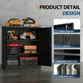 thumbnail image 2 of Fesbos Metal Storage Cabinet with 2 Adjustable Shelves, Black Steel Cabinet with Lockable Doors for Home Office Warehouse Garage, 2 of 9
