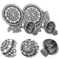 thumbnail image 2 of 1 par de pendientes bohemios vintage con borlas colgantes de estilo étnico, pendientes llamativos largos, joyería para mujer, suministros para bodas y fiestas, color plateado, 2 of 7