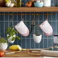 thumbnail image 2 of KitchenAid Gingham Mini Oven Mitt 2-Pack Set, Dried Rose, 5.5"x8", 2 of 5