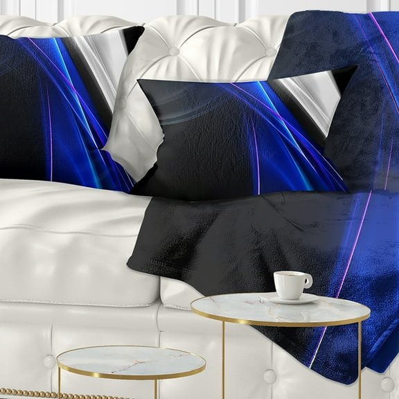 Designart Glittering Blue Pattern - Abstract Throw Pillow - 12x20