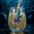 thumbnail image 6 of Sea Octopus Stemless Wine Glass, 17oz Coastal Drinkware - Hand-Blown Glass Tumbler, Unique Sea Beach Themed Gift - Birthday & Housewarming Decor (1PC), 6 of 7
