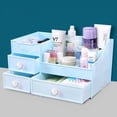 thumbnail image 5 of Organizador de escritorio de maquillaje, caja de almacenamiento de cosméticos con cajón, tocador elegante y chic, almacenamiento en encimera para cosméticos, se adapta a pinceles, sombras de ojos,, 5 of 5