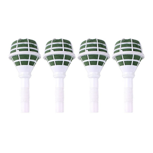 MasteelfCA 4pcs Bridal Floral Handle Bouquet Wedding Floral Decoration Flower Holders Bases Wedding Supplies Decoration (Green Mud and White Cover)