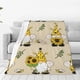 thumbnail image 1 of Balery Gnomes Bees And Sunflowers Manta de Felpa Suave y Acogedora – Cobija de Franela Aterciopelada para Cama, Lavable y Cálida para Sofá, Mascotas, Transpirable-40"x30", 1 of 7