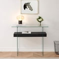 thumbnail image 3 of Ivinta Narrow Glass Console Table with Storage, Entryway Table with Black Shelves for living room, 3 of 5