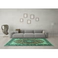 thumbnail image 3 of Ahgly Company Indoor Rectangle Medallion Turquoise Blue Traditional Area Rugs, 3' x 5', 3 of 4