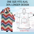 thumbnail image 4 of Oversized Wearable Blanket Hoodie,Colorful Geometric Chevron Pattern Sherpa Blanket Hoodie with Super Pockets,Super Warm Fuzzy Pullover for Women & Men, 4 of 6