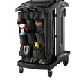 thumbnail image 3 of 9-Pocket Housekeeping Cart Organizer, Black, Garbage Bin Caddy for Cleaning Supplies, Compatible with Any Cart for Spray Bottles/Supplies/Brushes/Liners/Bags, 3 of 3