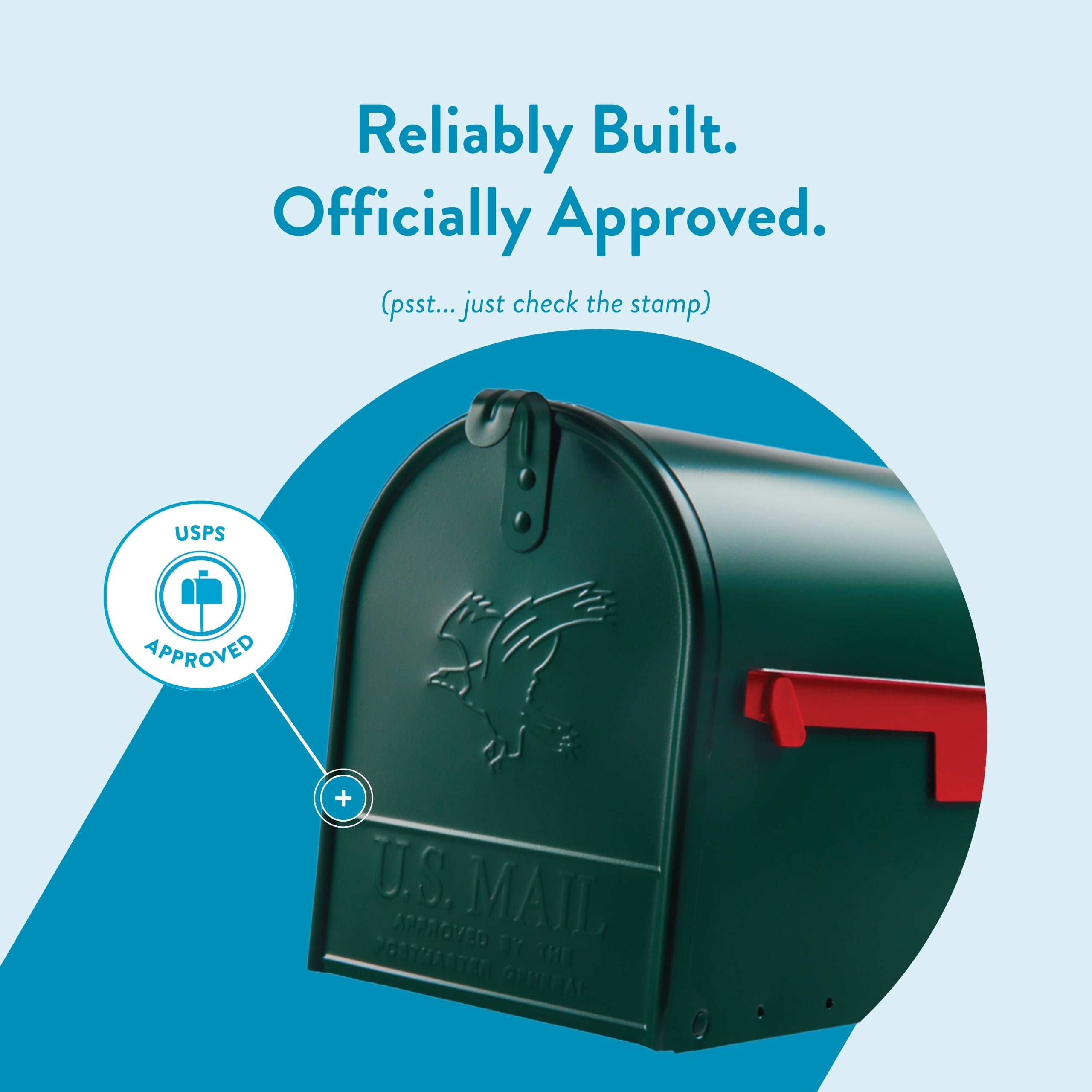 Architectural Mailboxes Elite Galvanized Steel, Large, Post-Mount Mailbox in Green