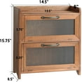 thumbnail image 3 of 2 Tiered Storage Cabinet, Countertop Cabinet, Wood Organizer for Kitchen Living Room Bedroom Office, 15.75 x 14.5 x 6.5 (no Pattern, Double Door, Brown), 3 of 6