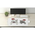 thumbnail image 2 of Christmas Computer Mouse Pad, Dog and Cat in Santa Red Hats Funny Puppy and Kitty Domestic Pet Animal, Rectangle Non-Slip Rubber Mousepad Large, 31" x 12" Gaming Size, White Grey Red, by Ambesonne, 2 of 2