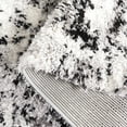 thumbnail image 5 of SAFAVIEH Lindsay Edna Distressed Polyester Shag Runner Rug, Grey/Black Ivory, 2'2" x 8', 5 of 7