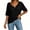 Black, variant on Women's Summer V-neck Solid Color Half Sleeve Match Simple Casual T-shirt Tops