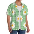 thumbnail image 2 of PAYOHTO Daisy Green Mens Hawaiian Casual Short-sleeved Shirt Tropical Summer Beach Button Down Shirts, 2 of 7