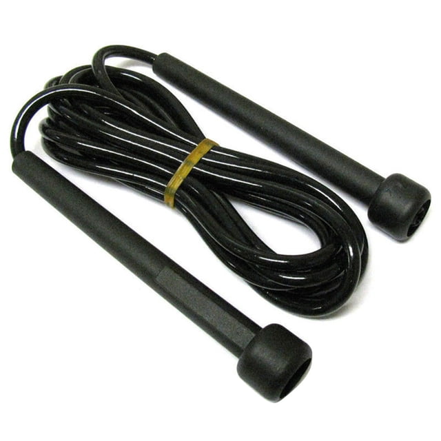 Negro 2.7 m Plásticos Mango ajustable Velocidad Saltar Saltar Cuerda yeacher saltar la cuerda