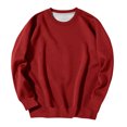 thumbnail image 3 of OIOLOYJM Mens Sweatshirt Long Sleeve Casual Crewneck Loose Fit Athletic Sweatshirts Retro Classic Comfortable Soft Tops Wine L, 3 of 6