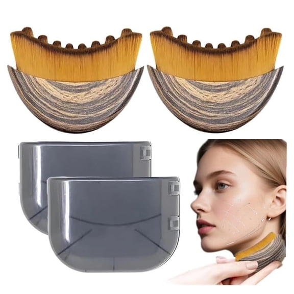 SOFTGAS Lymphatic Contour Face Brush, Dry Brushing Face Brush, Lymphatic Drainage Massager for Face, Chin & Jawline Sculpting,Fits to The Skin to Relieve Fatigue (2PCS)