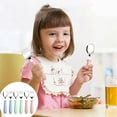 thumbnail image 4 of Ihvewuo 6pcs Toddler Utensils Stainless Steel Baby Forks and Spoons Silverware Set Kids Silverware Children's Flatware Kids Cutlery Set Round Handle for LunchBox, 3 x Safe Forks,3 x Children Spoons, 4 of 6