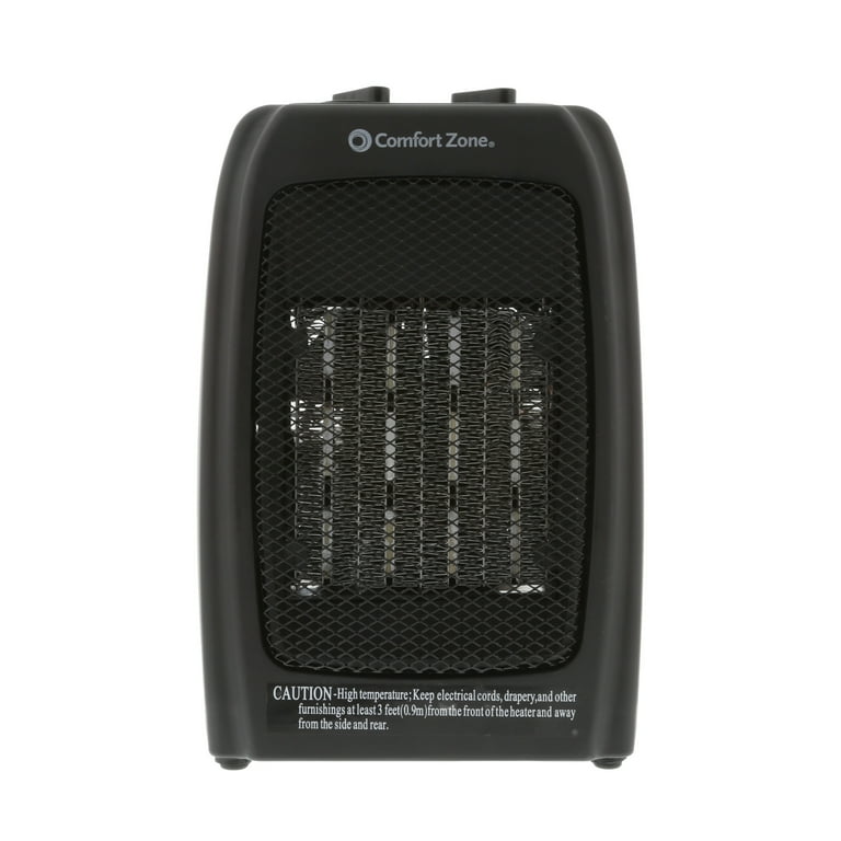 Comfort Zone Ceramic Electric Portable Space Heater, Black, CZ442WM -  Walmart.com