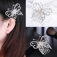 thumbnail image 4 of 1 Pack Rhinestones Set with Diamond Butterfly Hair Ornament Bride Headdle Exquisite Girl Headdle Ornaments, 4 of 8